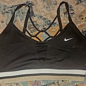 Nike Women's Black and Gold Sports Bra